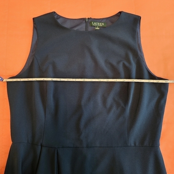 Lauren Ralph Lauren Sheath Ruched Dress Dark Teal Size 16 - Picture 5 of 8